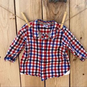 Petit Bateau Baby ‘Floc' Check Shirt size 6 months